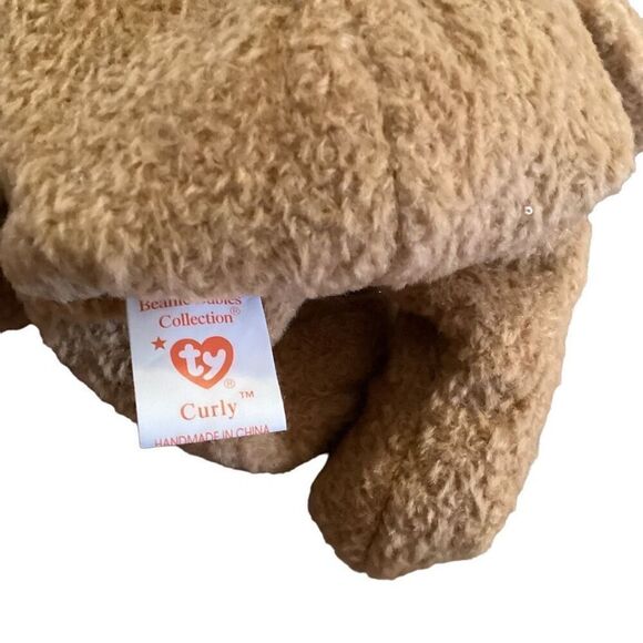 1993 1996 Retired Curly The Teddy Bear Ty Beanie Baby Plush Collectible Vintage - Picture 6 of 12